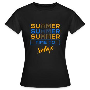 L’heure d’été pour détendre EV - T-shirt Femme - noir - Devant - AI Model Female 172 dark (172cm)