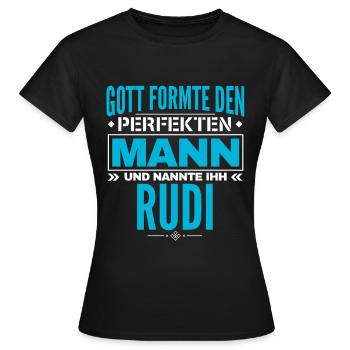 Rudi Name Design - Frauen T-Shirt - Schwarz - Vorne - AI Model Female 172 dark (172cm)