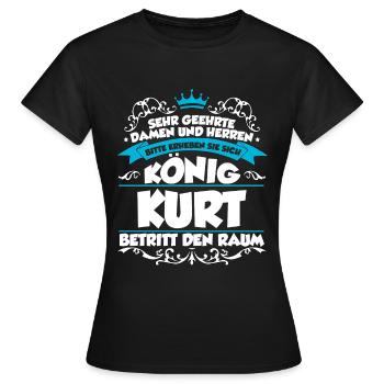 Kurt Name Design - Frauen T-Shirt - Schwarz - Vorne - AI Model Female 172 dark (172cm)