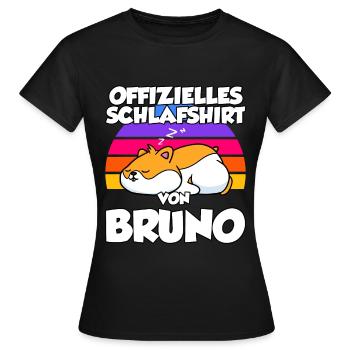 Offizielles Schlafshirt Von Bruno - Frauen T-Shirt - Schwarz - Vorne - AI Model Female 172 dark (172cm)