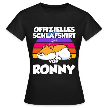 Offizielles Schlafshirt Von Ronny - Frauen T-Shirt - Schwarz - Vorne - AI Model Female 172 dark (172cm)