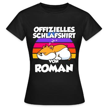Offizielles Schlafshirt Von Roman - Frauen T-Shirt - Schwarz - Vorne - AI Model Female 172 dark (172cm)