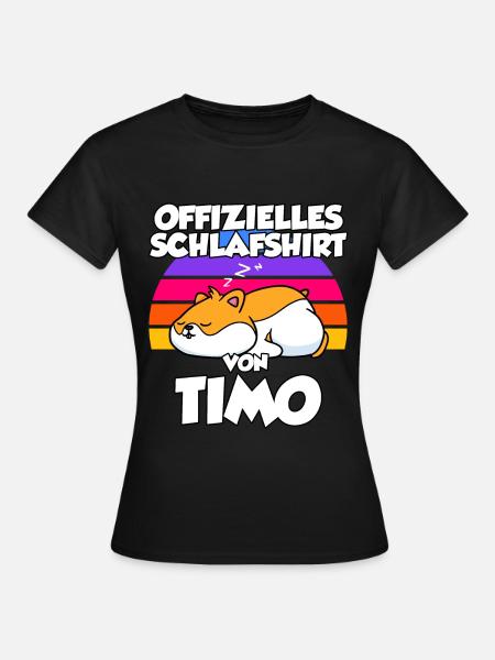 Offizielles Schlafshirt Von Timo - Frauen T-Shirt - Schwarz