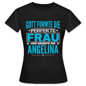 Angelina Name Design - Frauen T-Shirt - Schwarz - Vorne - AI Model Female 172 dark (172cm)