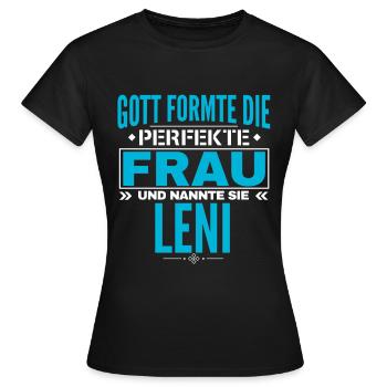 Leni Name Design - Frauen T-Shirt - Schwarz - Vorne - AI Model Female 172 dark (172cm)