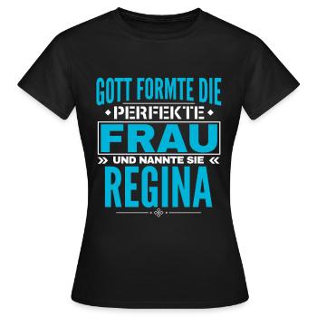 Regina Name Design - Frauen T-Shirt - Schwarz - Vorne - AI Model Female 172 dark (172cm)