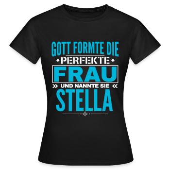 Conception du nom de Stella - T-shirt Femme - noir - Devant - AI Model Female 172 dark (172cm)