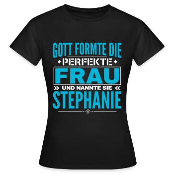 Conception de nom de Stéphanie - T-shirt Femme - noir - Devant - AI Model Female 172 dark (172cm)