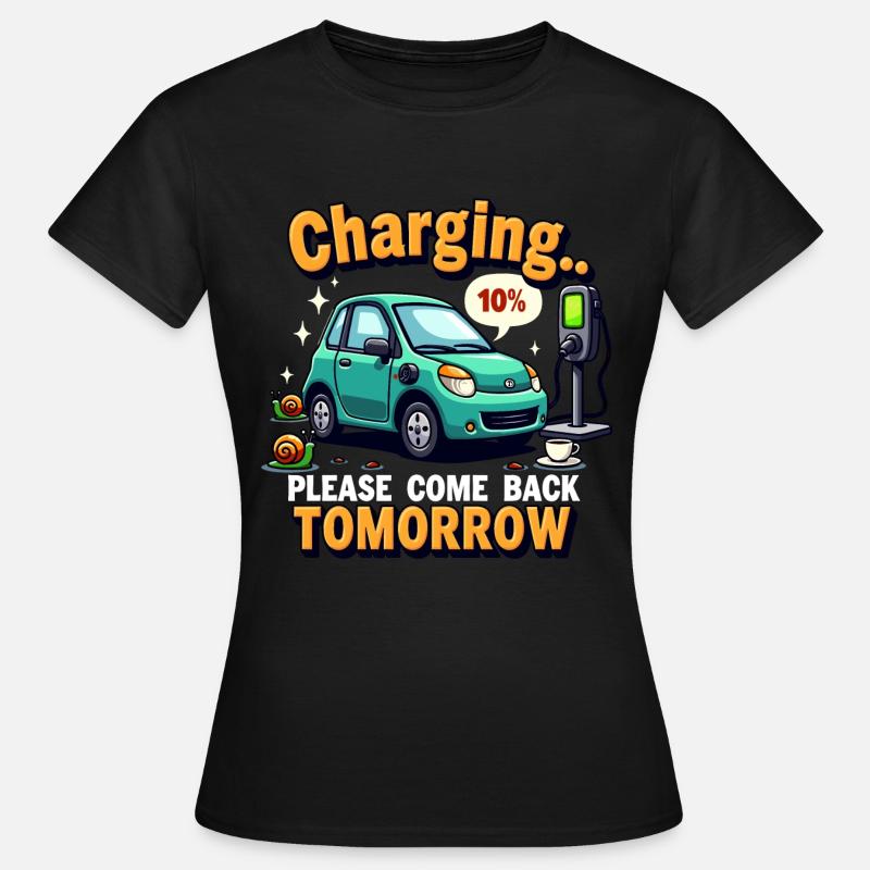Divertente design di auto elettriche - Maglietta da donna - nero
