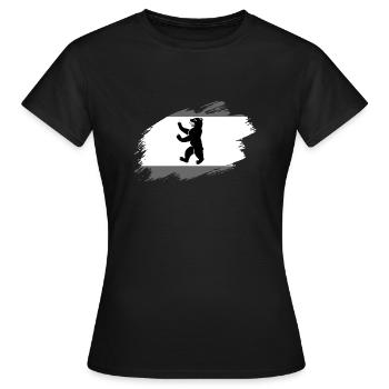 Berlin Berliner Bär Flagge Fahne Hauptstadt - Frauen T-Shirt - Schwarz - Vorne - AI Model Female 172 dark (172cm)