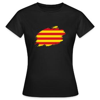 Katalonien katalanisch Flagge Fahne - Frauen T-Shirt - Schwarz - Vorne - AI Model Female 172 dark (172cm)
