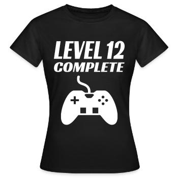 12th birthday gamer gift - Women's T-Shirt - black - Front - AI Model Female 172 dark (172cm)