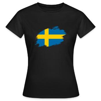 Drapeau suédois drapeau suédois - T-shirt Femme - noir - Devant - AI Model Female 172 dark (172cm)