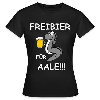 Freibier für Aale - Frauen T-Shirt - Schwarz - Vorne - AI Model Female 172 dark (172cm)