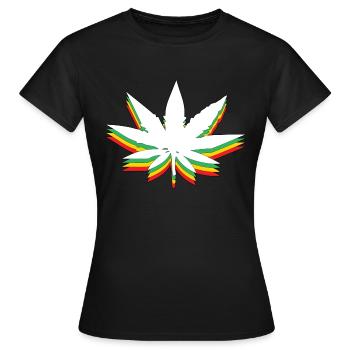 Weed Leaf - Frauen T-Shirt - Schwarz - Vorne - AI Model Female 172 dark (172cm)
