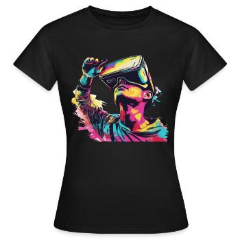 Réalité virtuelle - Immergez-vous dans un - T-shirt Femme - noir - Devant - AI Model Female 172 dark (172cm)