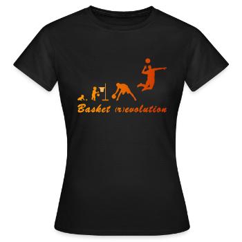 Basket (r) evolution - Women's T-Shirt - black - Front - AI Model Female 172 dark (172cm)