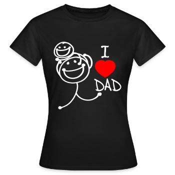 j’aime papa se - T-shirt Femme - noir - Devant - AI Model Female 172 dark (172cm)