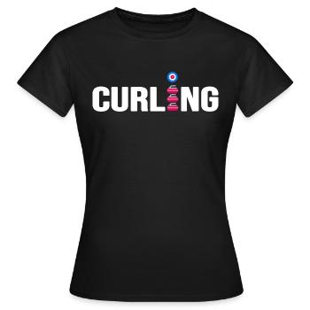 Curling Curling Curling Stone Curl - T-shirt Femme - noir - Devant - AI Model Female 172 dark (172cm)