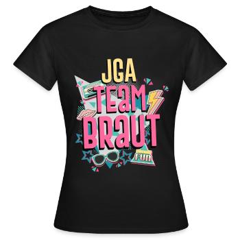 Junggesellinenabschied 90er JGA Retro Vintage - Frauen T-Shirt - Schwarz - Vorne - AI Model Female 172 dark (172cm)