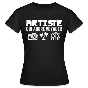 Reisende & Künstler: Leidenschaft & Entdeckung - Frauen T-Shirt - Schwarz - Vorne - AI Model Female 172 dark (172cm)