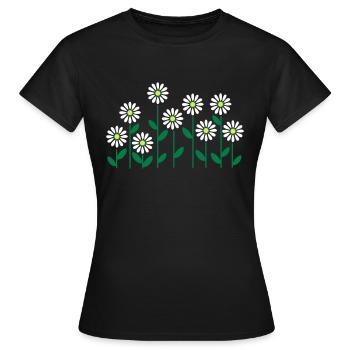 Blumenbeet (3c) - Frauen T-Shirt - Schwarz - Vorne - AI Model Female 172 dark (172cm)