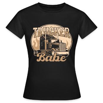 Trucker Babe - Truck driver and trucker gift - Women's T-Shirt - black - Front - AI Model Female 172 dark (172cm)