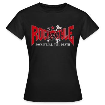 Rock'n'Roll' till Death - Women's T-Shirt - black - Front - AI Model Female 172 dark (172cm)