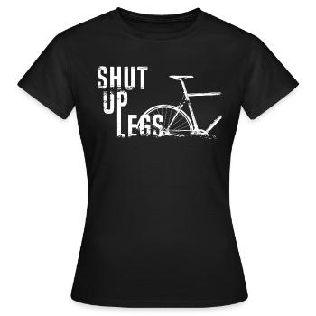 Vélo de route Shut Up Legs - T-shirt Femme - noir - Devant - AI Model Female 172 dark (172cm)