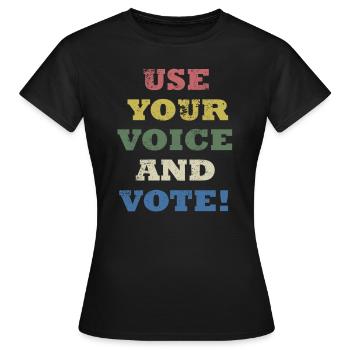 Allez voter élection politique politicien de campagne - T-shirt Femme - noir - Devant - AI Model Female 172 dark (172cm)