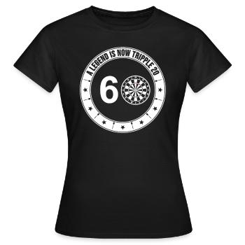 60e anniversaire Fléchettes triple 20 - T-shirt Femme - noir - Devant - AI Model Female 172 dark (172cm)
