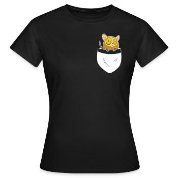 Tarsier Monkey Primate Asie du Sud-Est - Poche poitrine - T-shirt Femme - noir - Devant - AI Model Female 172 dark (172cm)