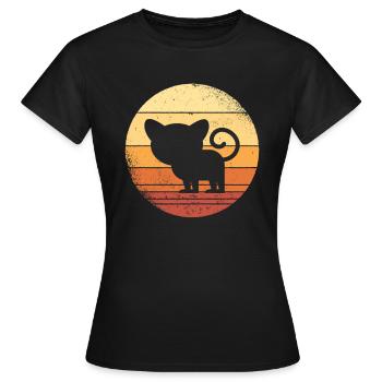 Tarsier singe primate graphique Asie du sud-est - T-shirt Femme - noir - Devant - AI Model Female 172 dark (172cm)