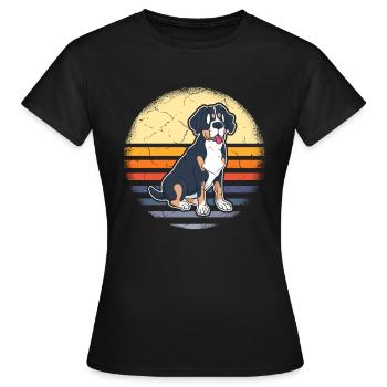 Swiss Mountain Dog Bauernhund Alm graphic - Women's T-Shirt - black - Front - AI Model Female 172 dark (172cm)