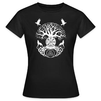 Tree of Life I World Tree Mythology I Viking - Women's T-Shirt - black - Front - AI Model Female 172 dark (172cm)