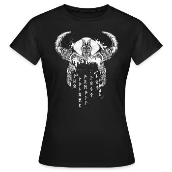 Vikings avec runes I Mythologie nordique I Viking - T-shirt Femme - noir - Devant - AI Model Female 172 dark (172cm)