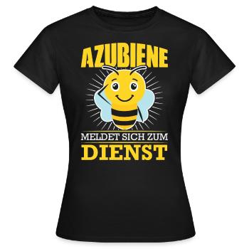 Azubiene meldet sich zum Dienst - Frauen T-Shirt - Schwarz - Vorne - AI Model Female 172 dark (172cm)
