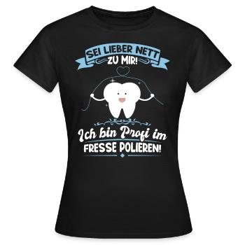 Zahnarzthelferin Zahnmedizinische Fachangestellte - Frauen T-Shirt - Schwarz - Vorne - AI Model Female 172 dark (172cm)