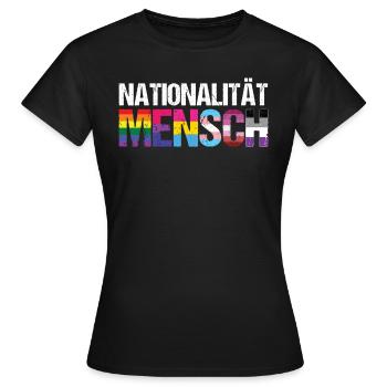 Nationalität Mensch LGBTQ Pride - Frauen T-Shirt - Schwarz - Vorne - AI Model Female 172 dark (172cm)