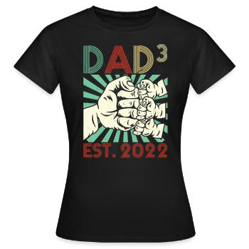 Dreifacher Papa 3 Kinder Papa Dad 2022 - Frauen T-Shirt - Schwarz - Vorne - AI Model Female 172 dark (172cm)
