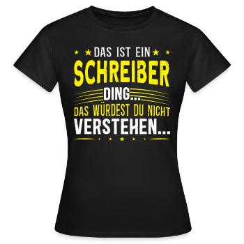 Familienname Schreiber - für Familie Schreiber - Frauen T-Shirt - Schwarz - Vorne - AI Model Female 172 dark (172cm)