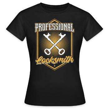 Serrurerie professionnelle | Cueillette de serrure - T-shirt Femme - noir - Devant - AI Model Female 172 dark (172cm)