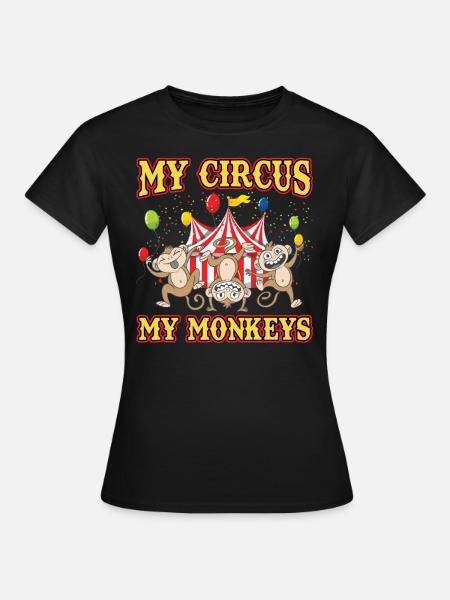Mein Zirkus Meine Affen Zirkusparty Manegemeister - Dame-T-shirt - sort