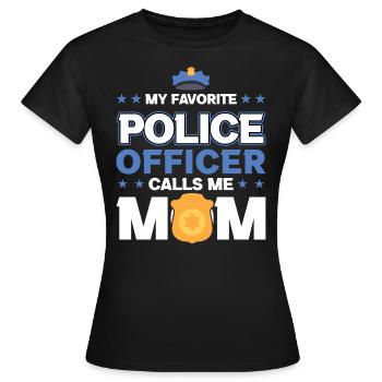 Mein Lieblingspolizist Nennt Mich Mama - Frauen T-Shirt - Schwarz - Vorne - AI Model Female 172 dark (172cm)