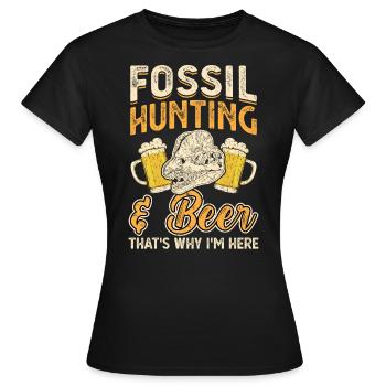 Chasse aux fossiles et bière - Fossil Hunters - T-shirt Femme - noir - Devant - AI Model Female 172 dark (172cm)