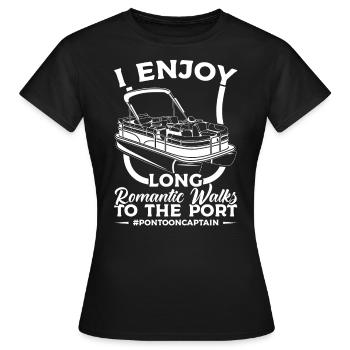 J’aime les promenades romantiques au port - T-shirt Femme - noir - Devant - AI Model Female 172 dark (172cm)