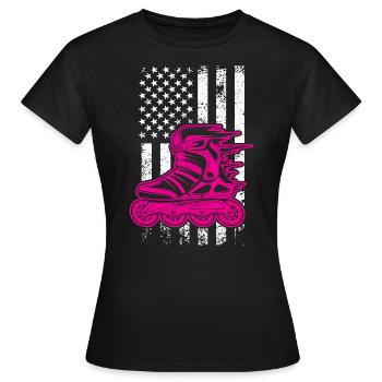 American Roller Girl - Roller Skating - Women's T-Shirt - black - Front - AI Model Female 172 dark (172cm)