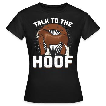 Conversation With The Hoof - Clydesdale - Women's T-Shirt - black - Front - AI Model Female 172 dark (172cm)