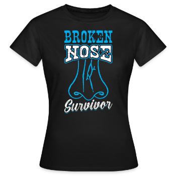 Survivant du nez cassé - fracture osseuse - T-shirt Femme - noir - Devant - AI Model Female 172 dark (172cm)