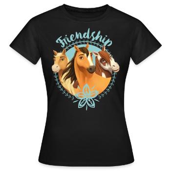 Spirit, Chica Linda Et Boomerang - Friendship - T-shirt Femme - noir - Devant - AI Model Female 172 dark (172cm)